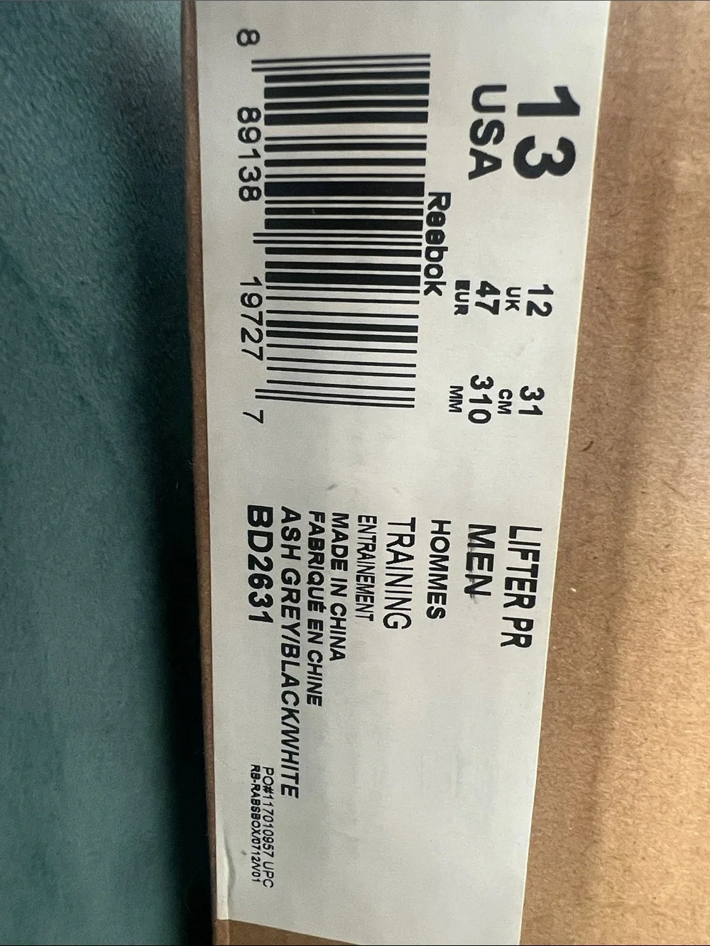 Reebok Men’s Gray and Lifer PR - NWT